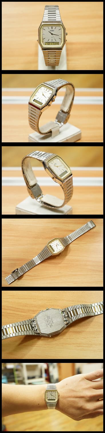 80s 카시오 aq-516 아나디지 콤비 시계 상품이미지2