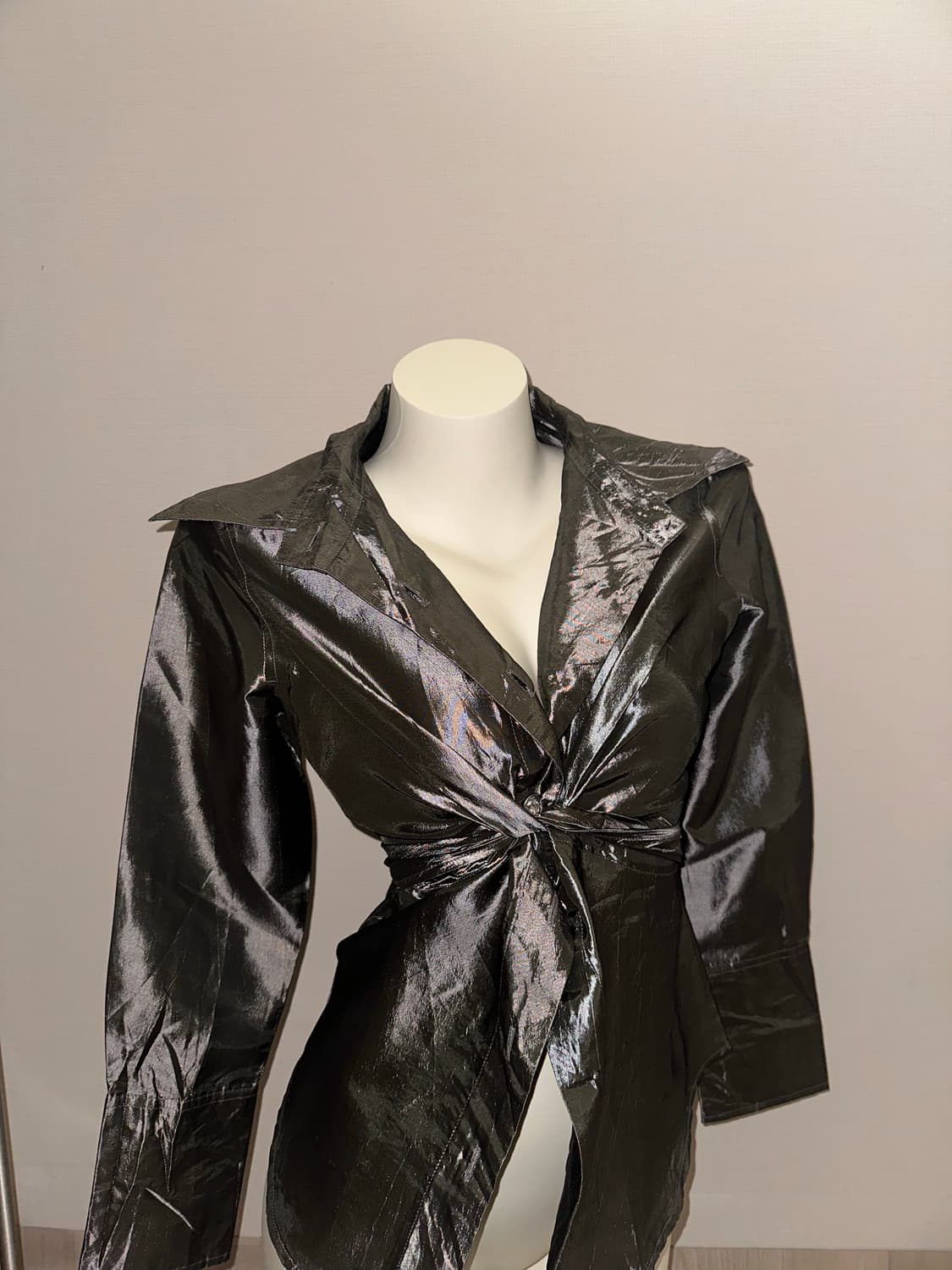 빈티지 새틴 차콜  타이 셔츠 상품이미지5