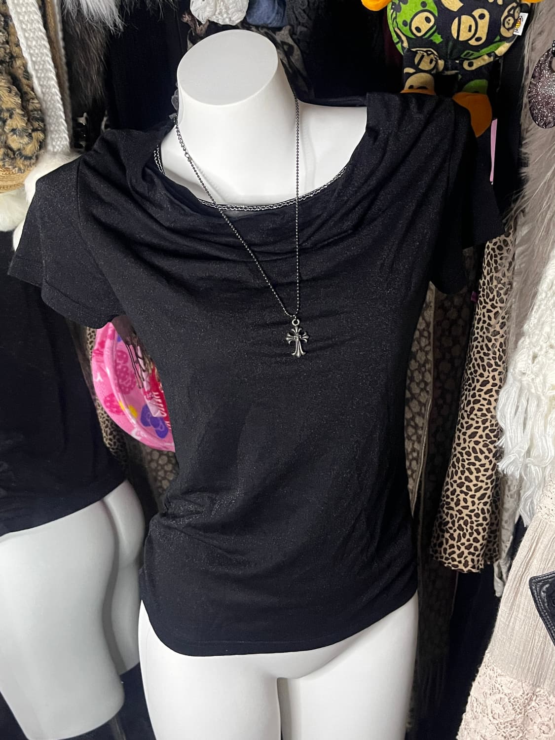 y2k 고스펑크 드레이프 오네갸루 탑 상품이미지1