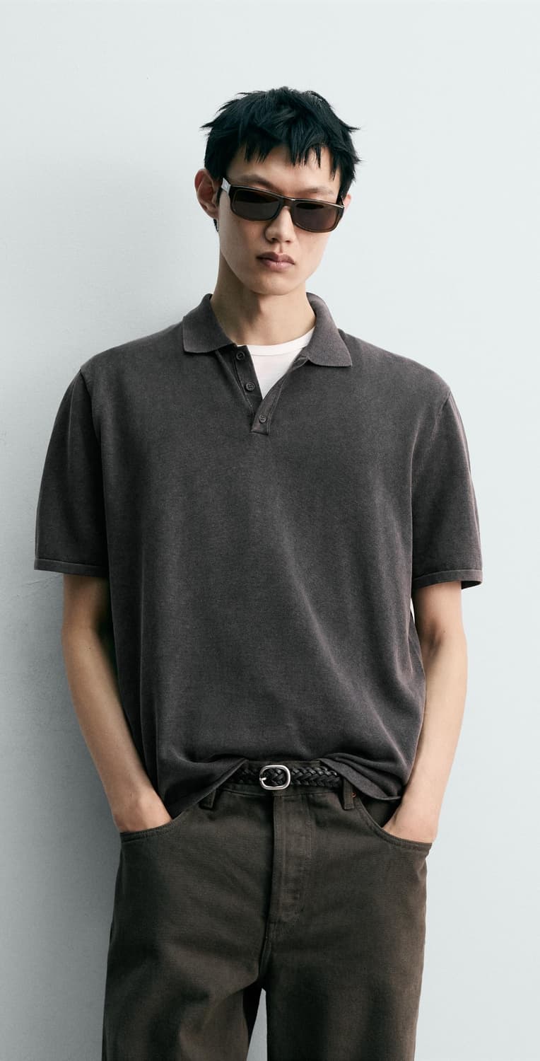 자라 워싱 니트 폴로 셔츠 상품이미지4