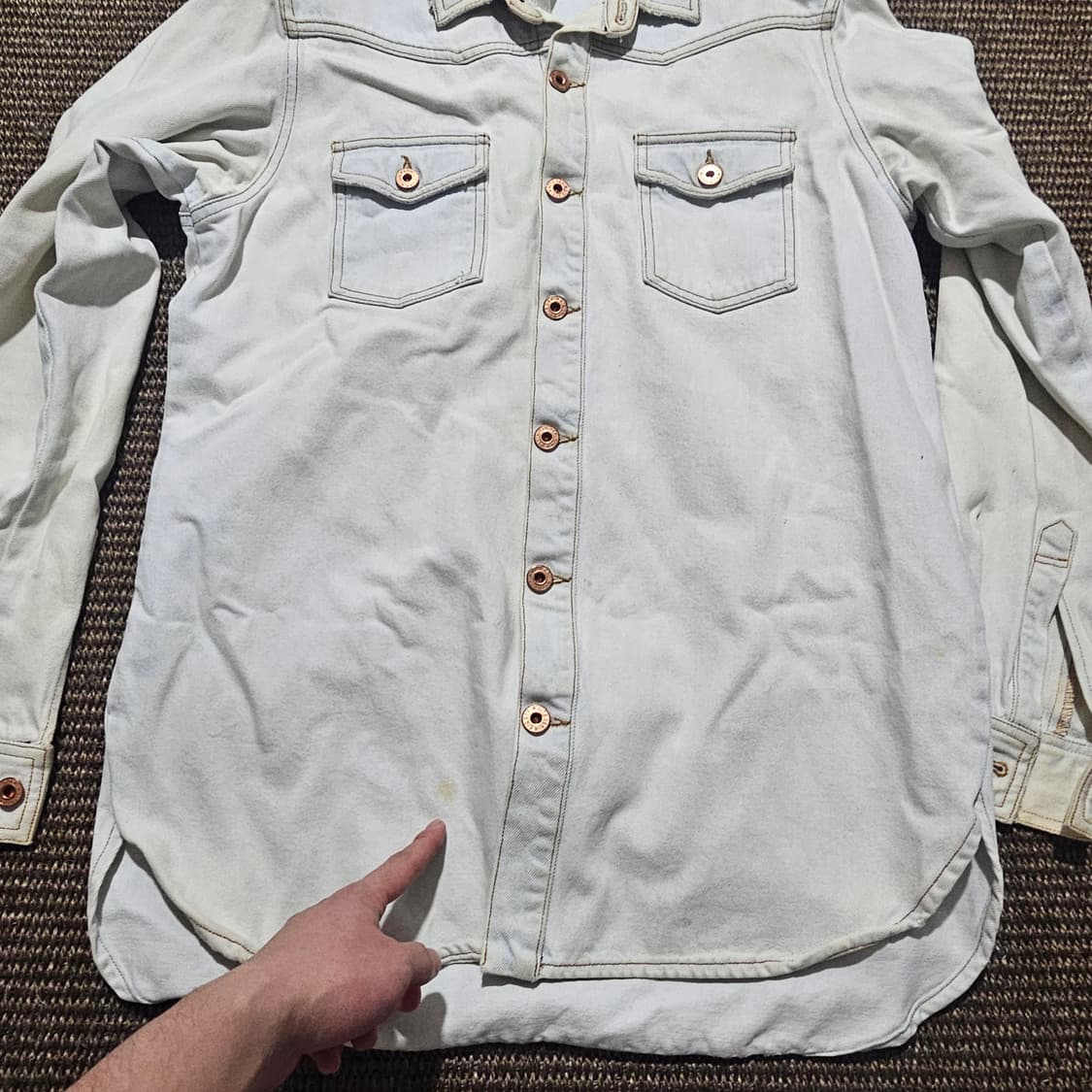 오프화이트 이글 엠브로이드 데님 자켓 M 상품이미지6