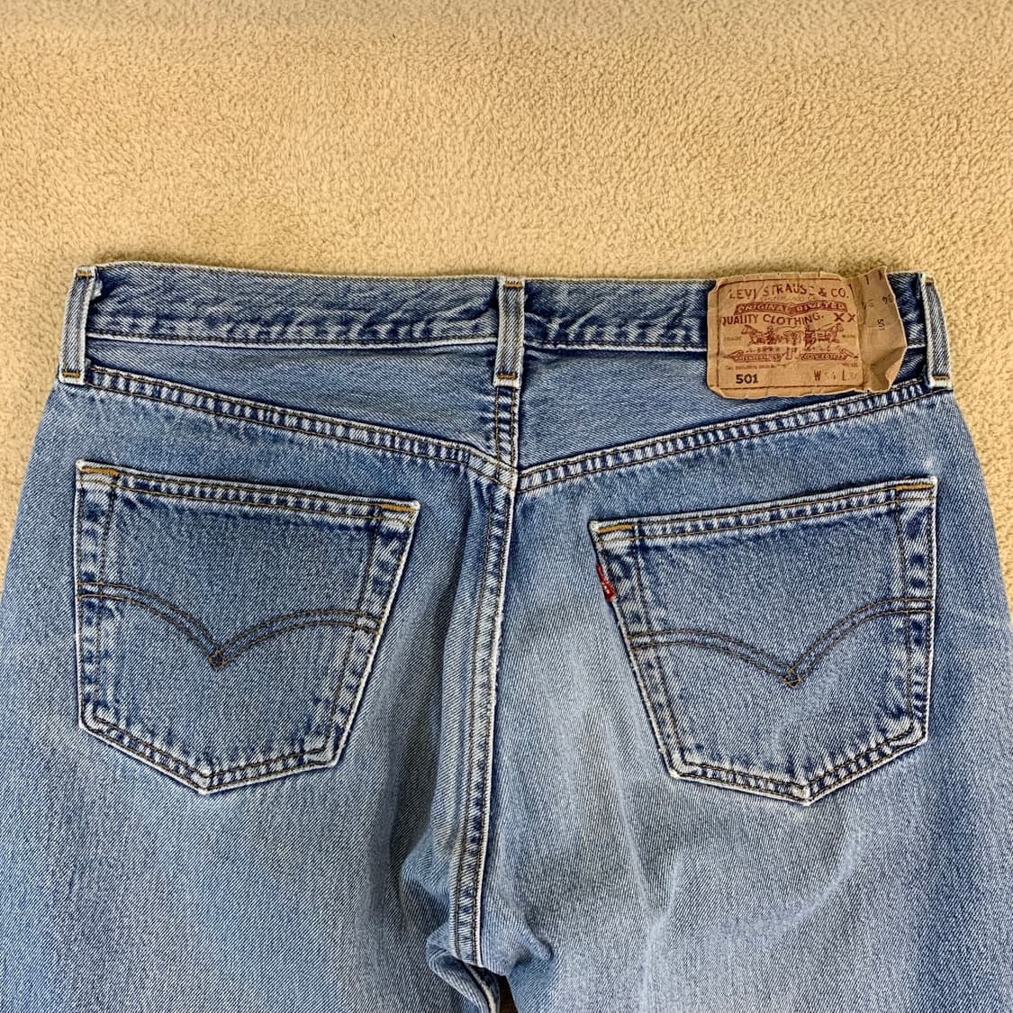 빈티지 리바이스 501 워싱 데님팬츠(33사이즈) 남자청바지 연중청 연청 상품이미지4