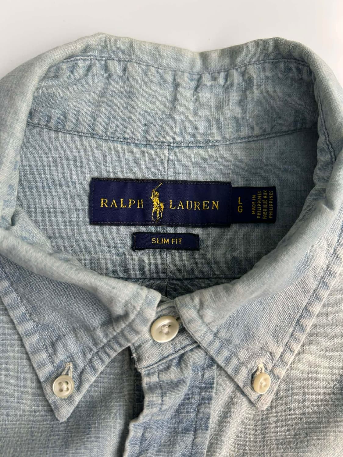 [L] 폴로 랄프로렌 샴브레이 청 버튼 셔츠 상품이미지3