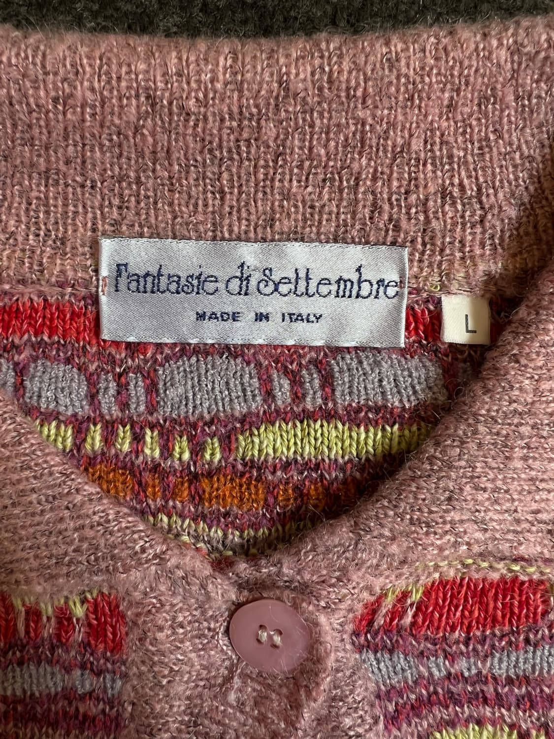 카라 패턴 니트 Made in Italy  L 상품이미지3