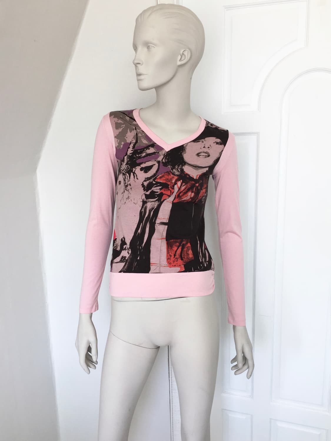 Spain Designer Slim pink top 상품이미지3