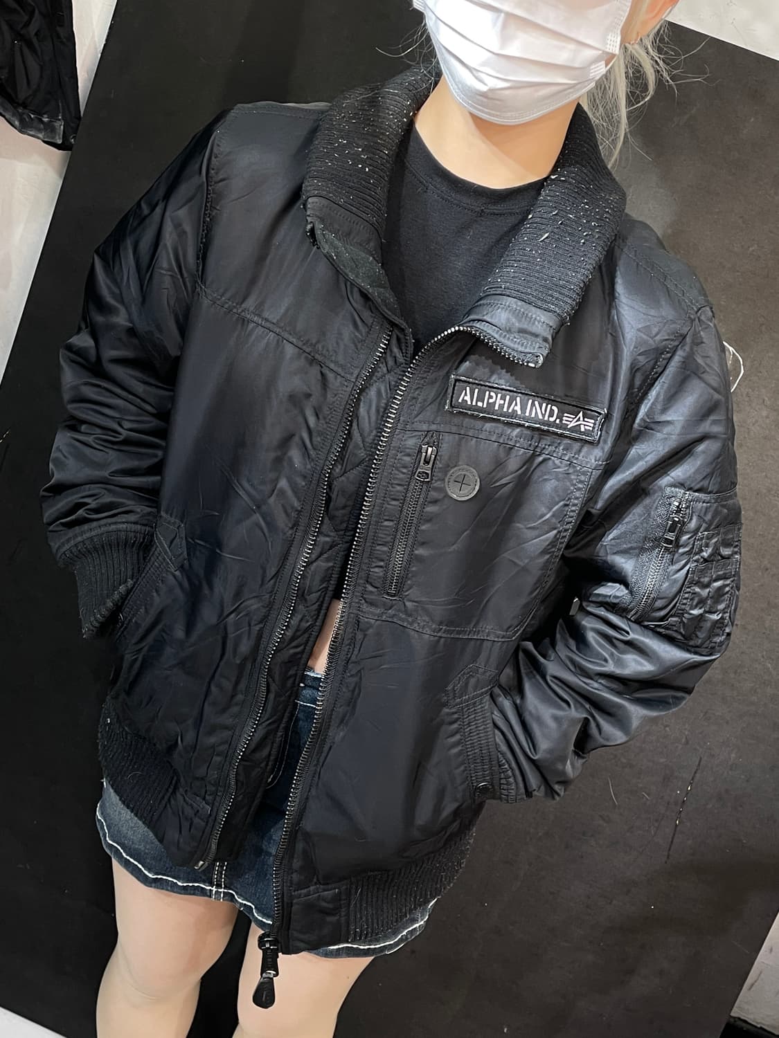 알파인더스트리 로고 패치 안감 누빔 ma-1 마원 항공잠바 M 상품이미지4