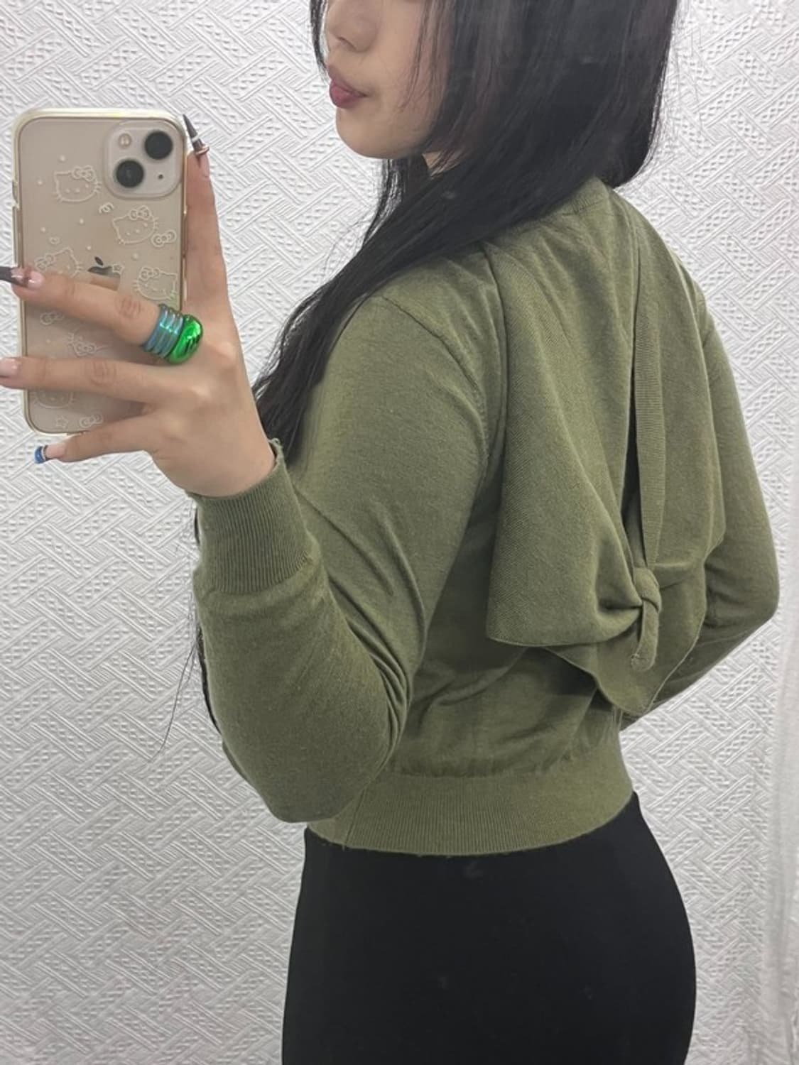 자라 세일러카라 말차카키 슬림핏 여리 세미크롭 가디건 85 C07923 상품이미지2