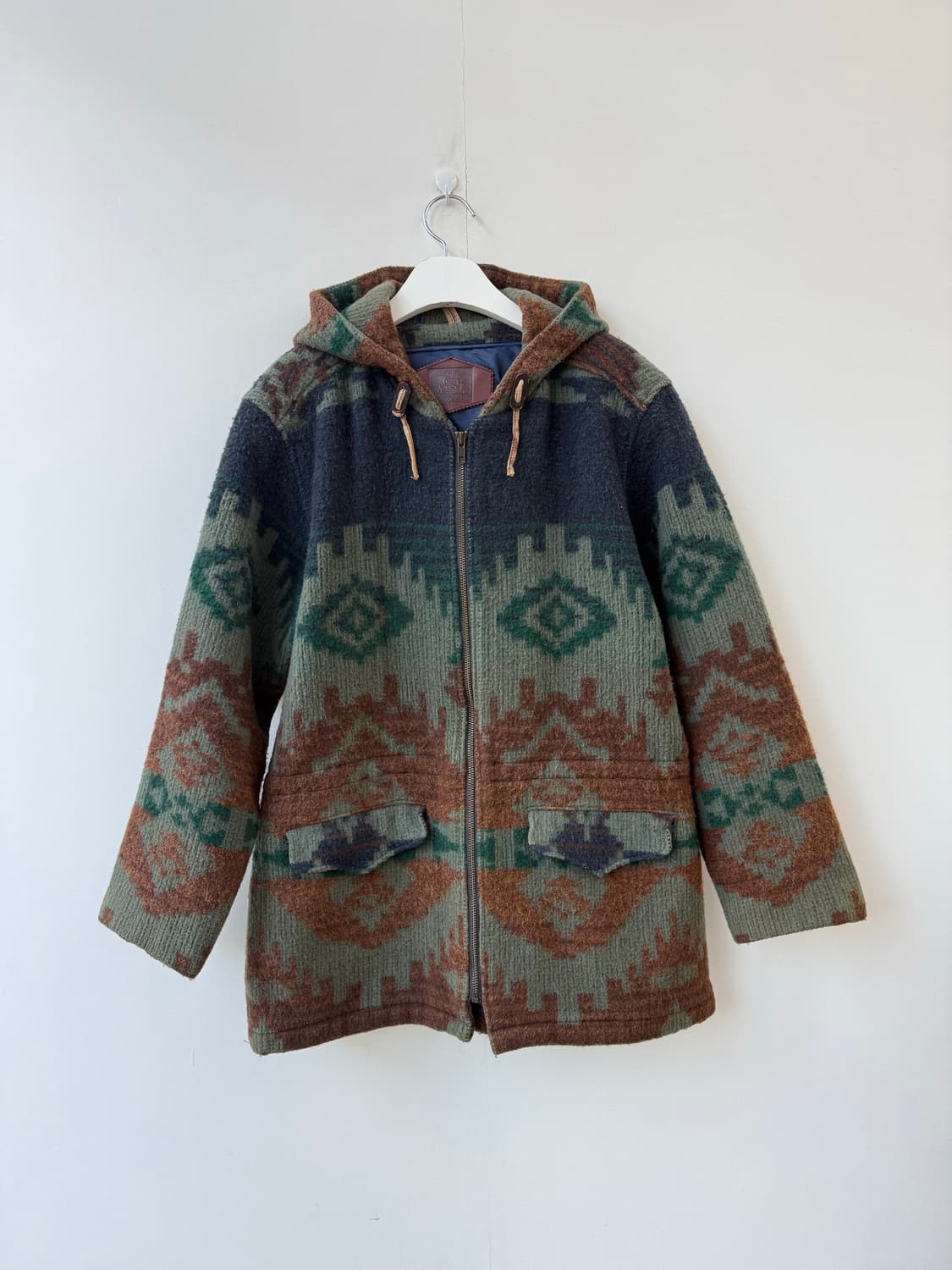 90‘s 울리치 아즈텍 나바호 카키 브라운 후드집업 자켓 상품이미지1