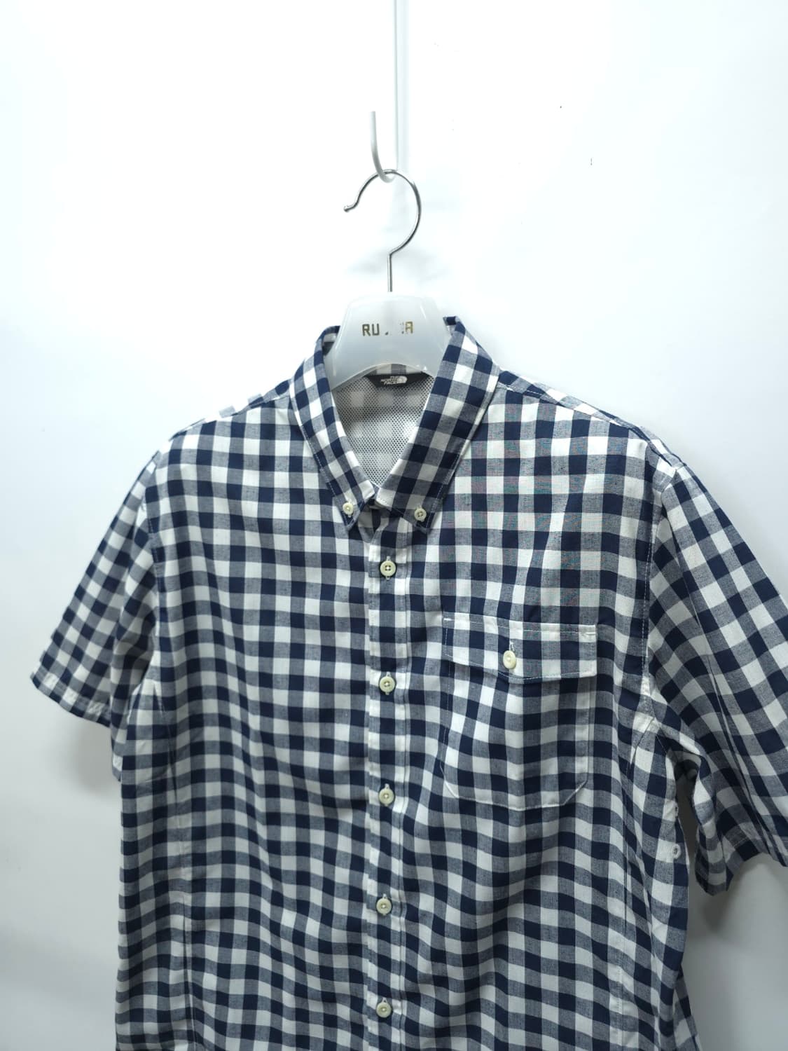 노스페이스 깅엄 체크 버튼다운 반팔 셔츠 (100) 상품이미지3
