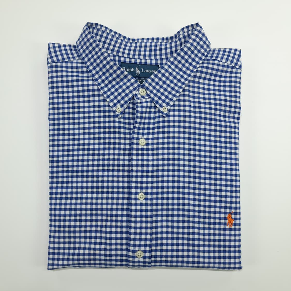 CN722 4XB폴로 랄프로렌 블루 마이크로체크 긴팔 셔츠 남방 상품이미지8