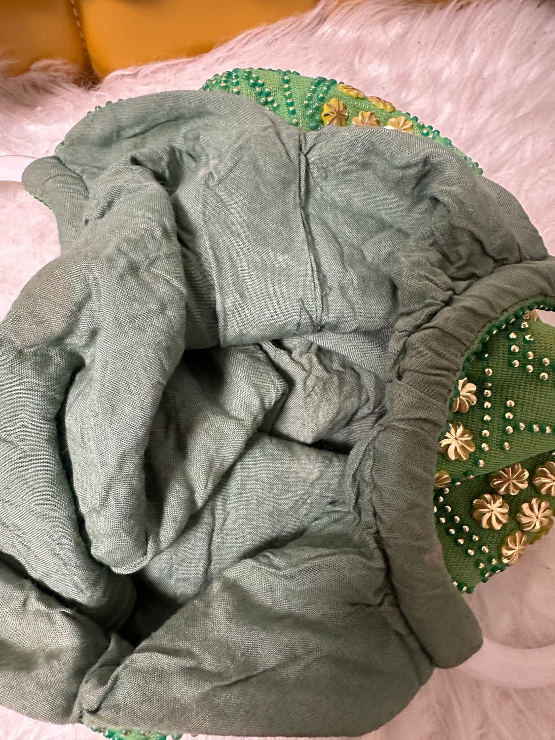 빈티지 그린 비즈 토트백 상품이미지5