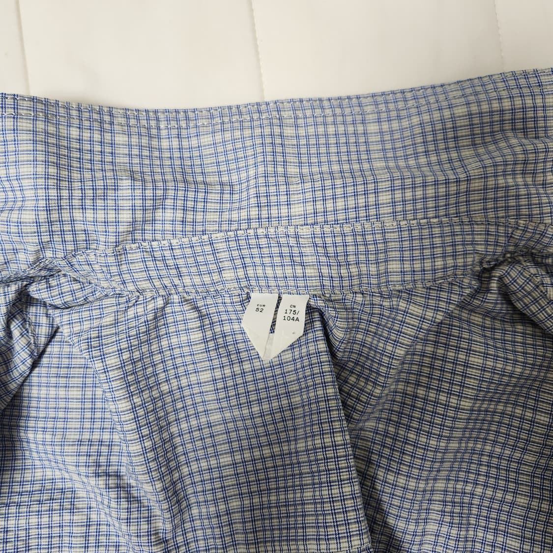 아르켓 시어서커 집업 셔츠 M 100 더스티 블루 체크 자켓 상품이미지3