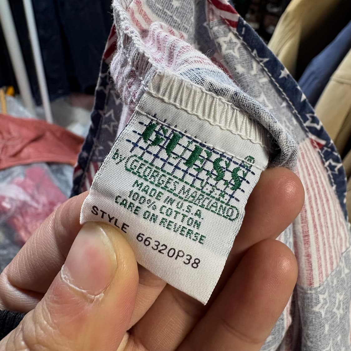 게스 성조기 패턴 셔츠 M 상품이미지6