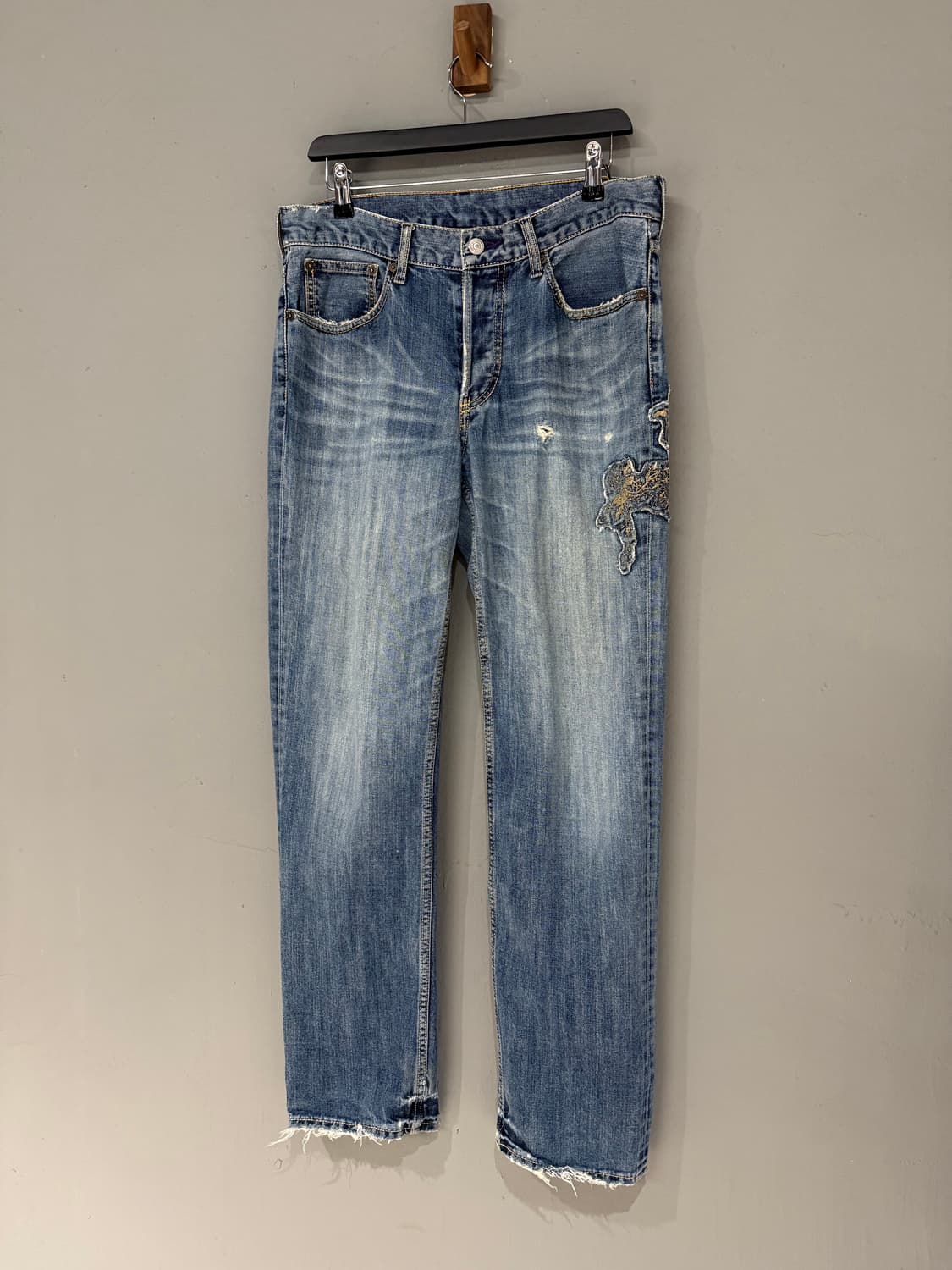 타케오 키쿠치 오리엔탈 패치 워싱 데님팬츠 상품이미지2