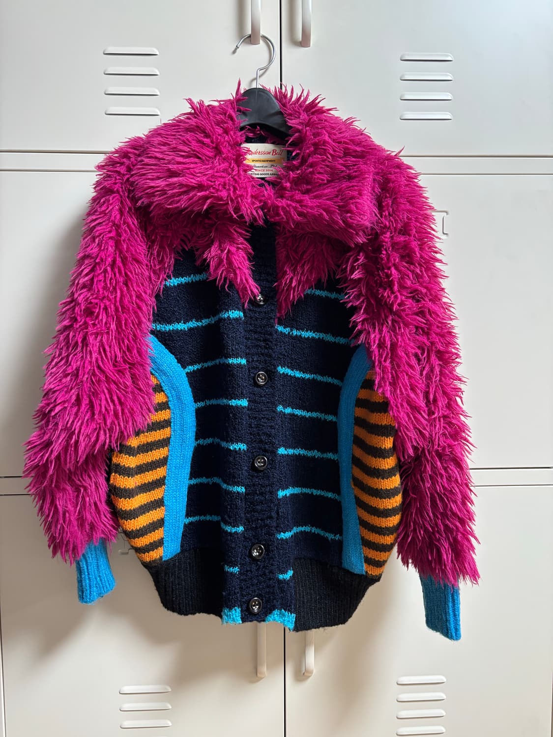 앤더슨벨 스트라이프 니트 퍼 가디건 상품이미지1