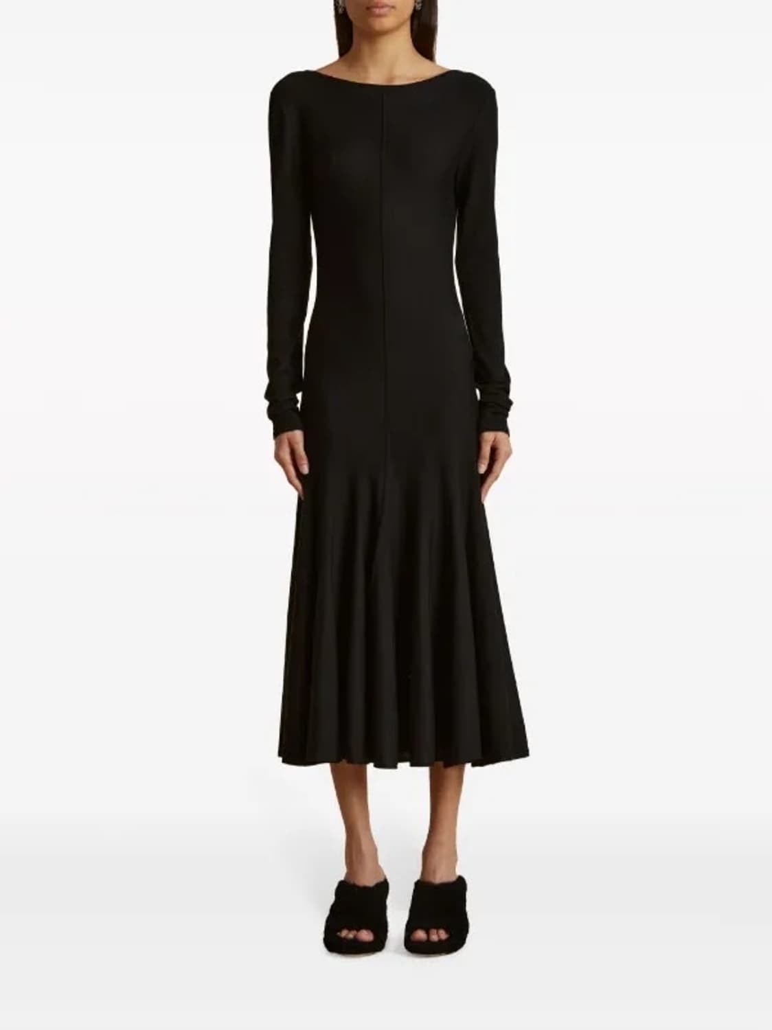 (정품/새상품) KHAITE 케이트 블랙 버진울 스쿱 백 니트 드레스 상품이미지7