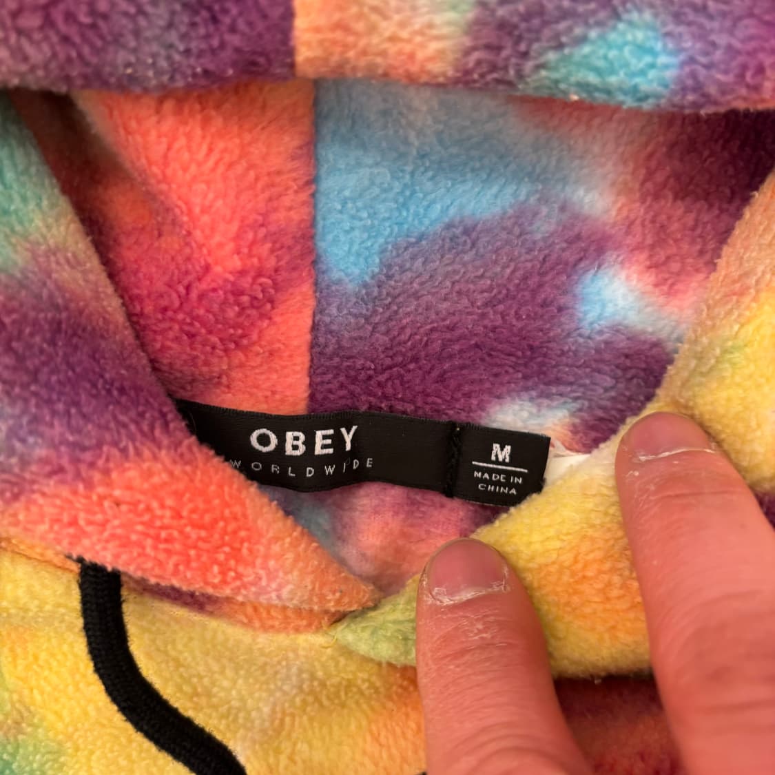 오베이 타이다이 크롭 플리스 후드티 상품이미지3