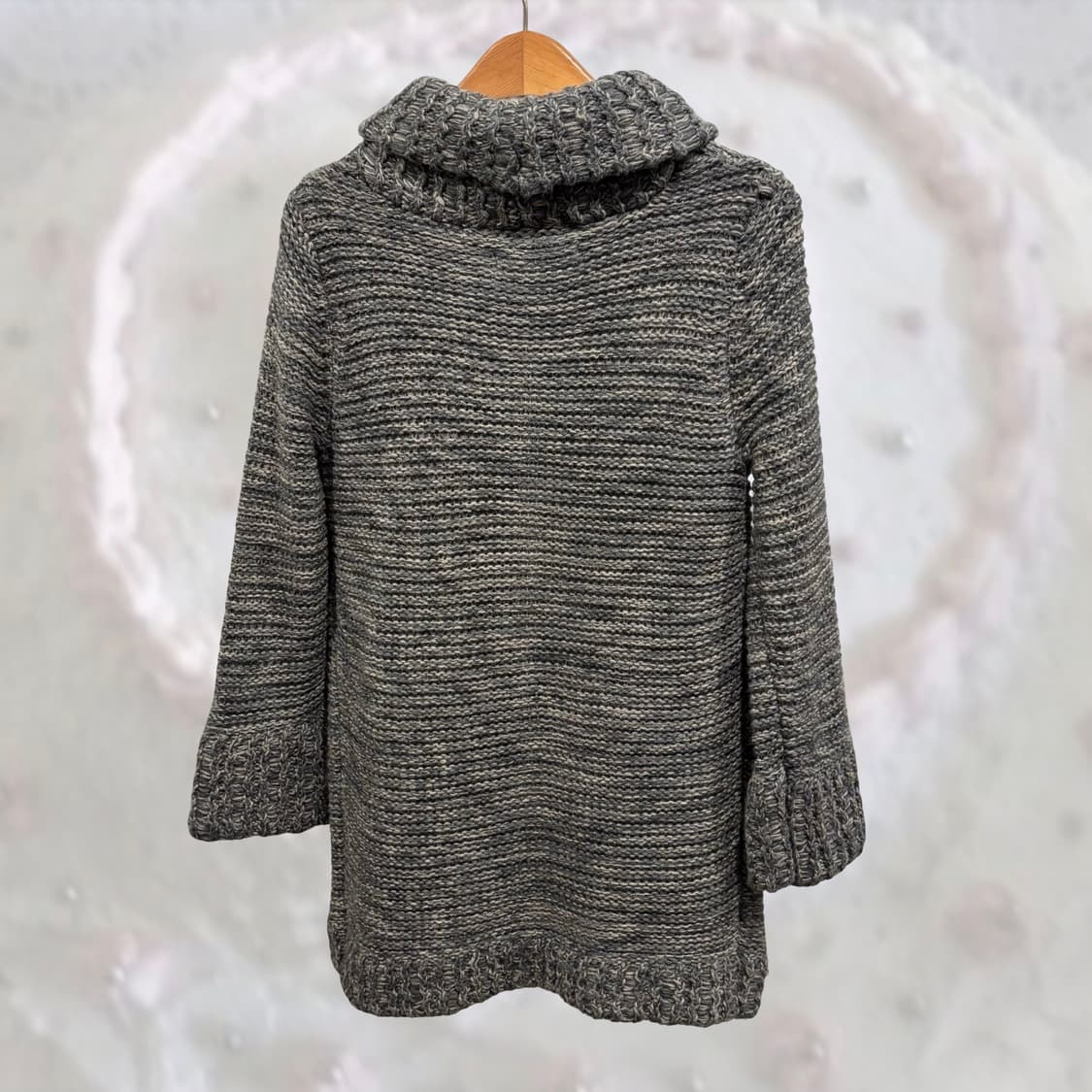 SUPER HAKKA 에스닉 히피 원버튼 그레이 니트 가디건 일본 빈티지 상품이미지3