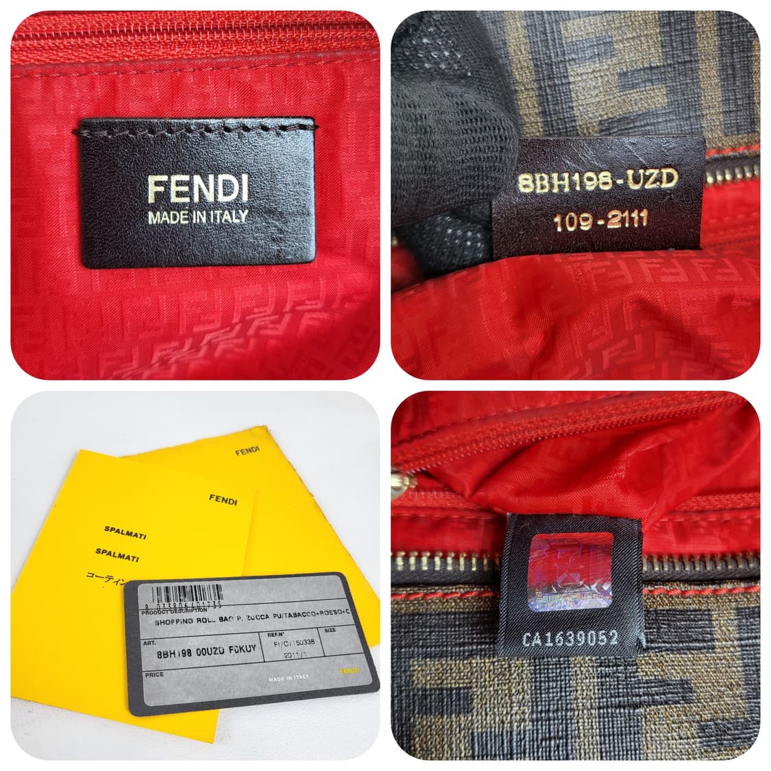 정품 펜디 주카 PVC 타바코브라운 스티치 쇼퍼백 상품이미지9