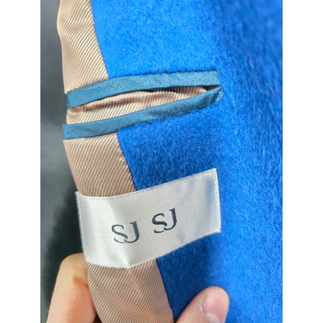 택포_ 한섬 SJSJ 파란색 앙고라혼방 코트 S 상품이미지2