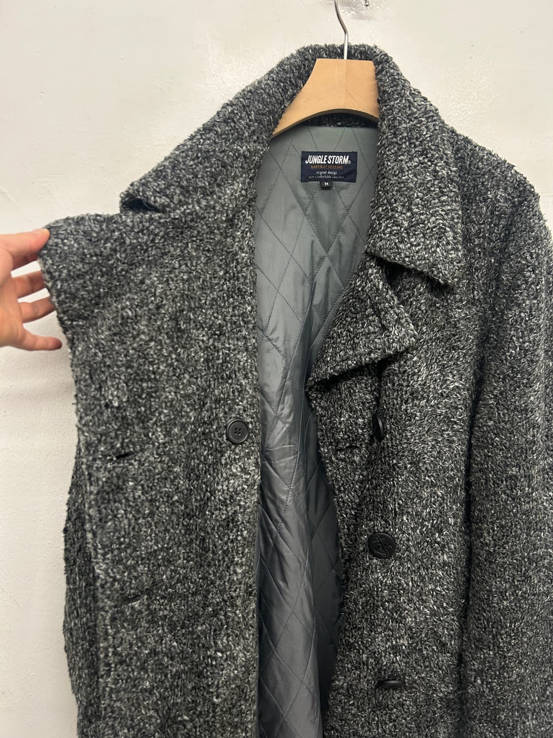 정글스톰 부클 텍스처 오버핏 더블 코트 상품이미지3