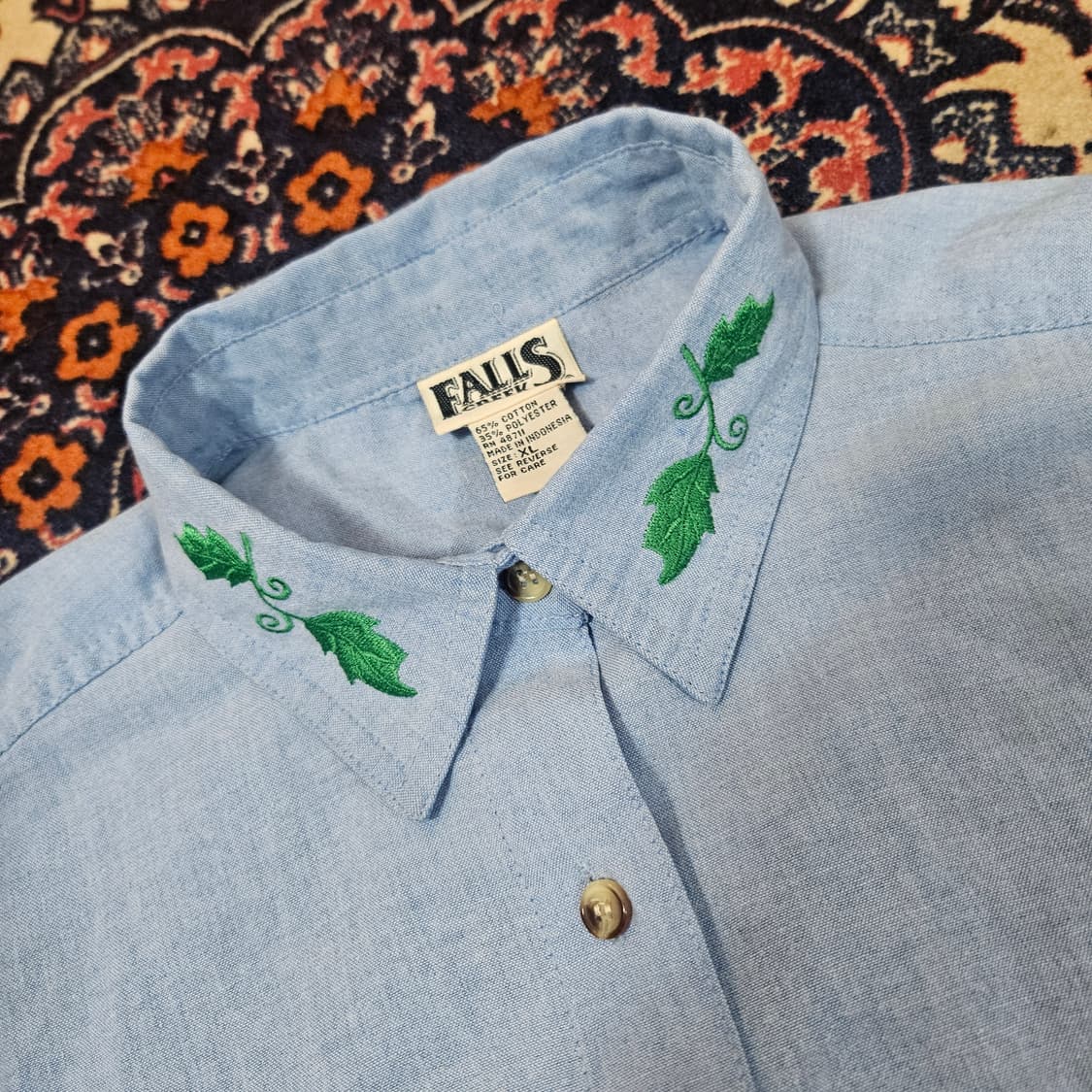 Falls Creek 90's 아메리칸 빈티지 호박 자수 루즈핏셔츠 상품이미지5