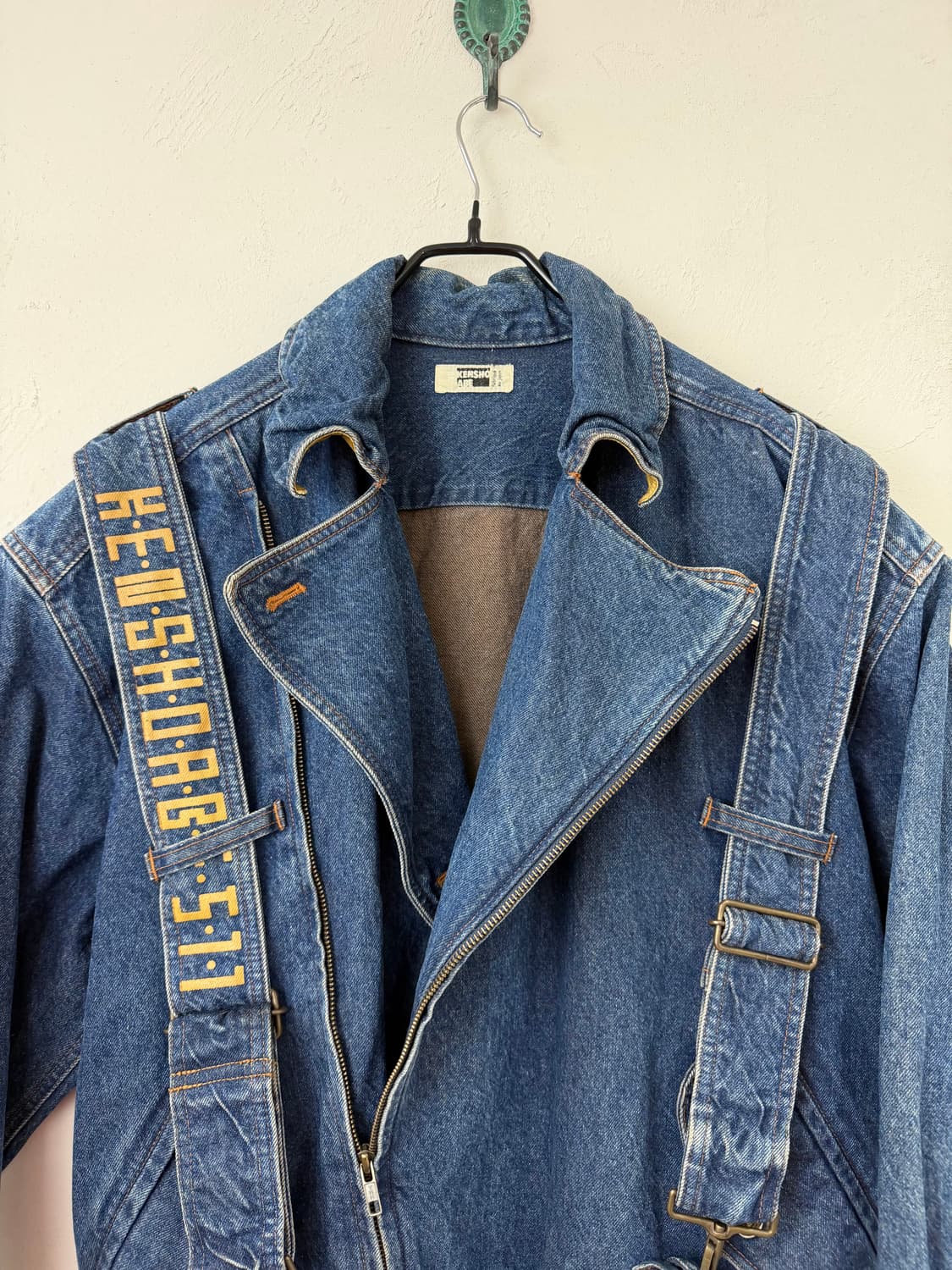80s KENSHO ABE 본디지 데님 봄버 상품이미지3
