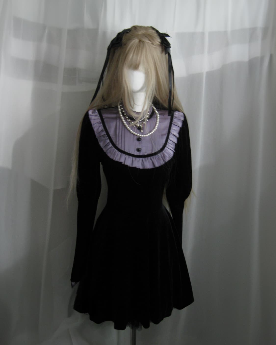 Velvet gothic dress dark in love 고스 드레스 상품이미지1
