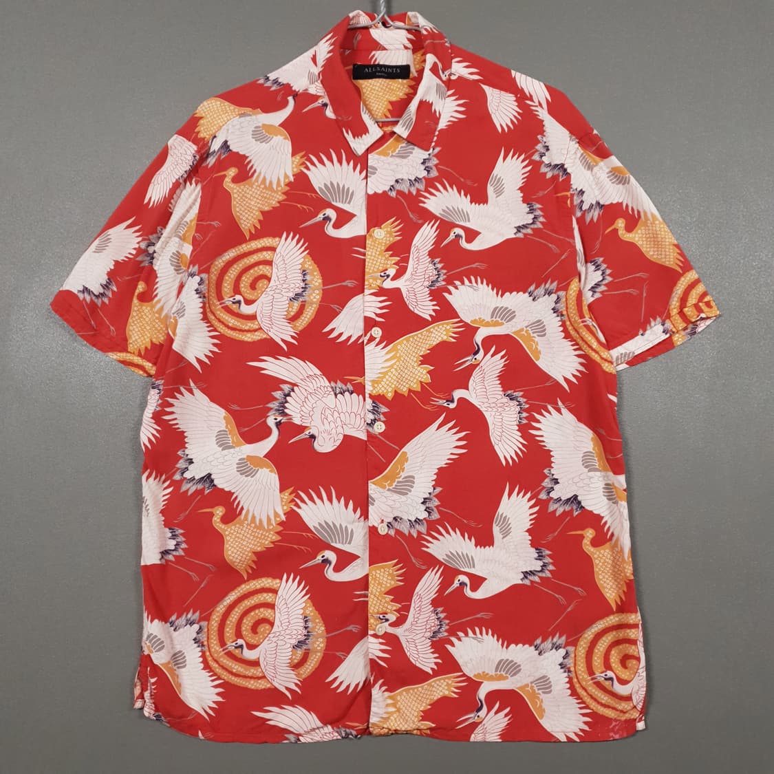 올세인츠 신형 스루 셔츠 학 올오버 패턴 하와이안 반팔 셔츠 박재범 L 상품이미지2