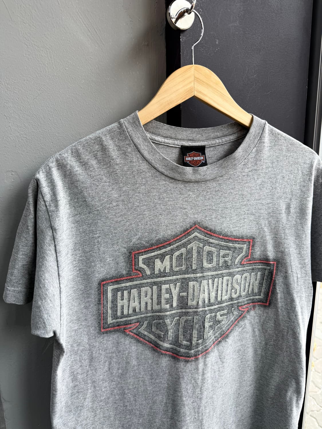 M/ 할리데이비슨 빈티지 모터 로고 반팔 상품이미지3