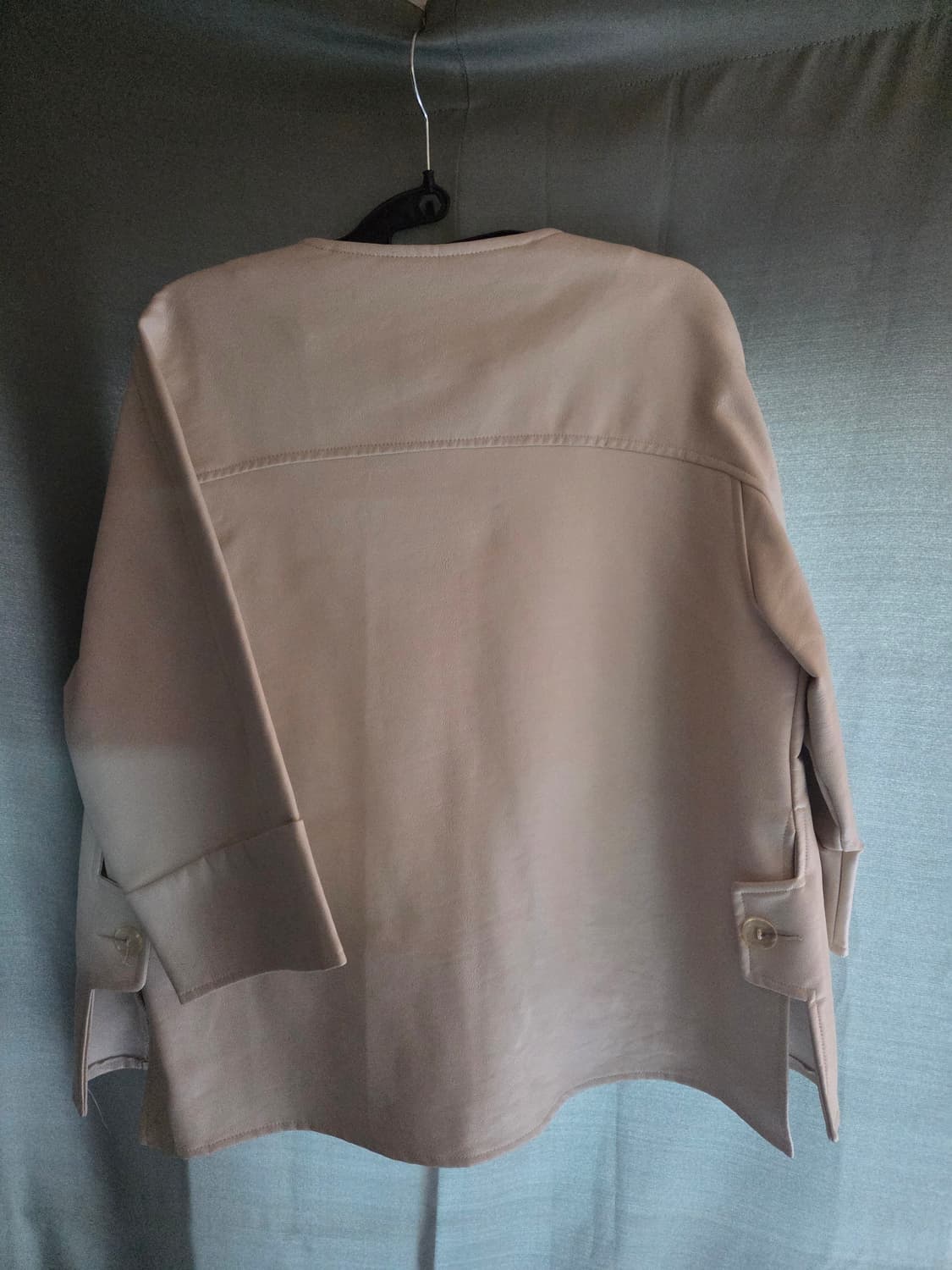 2만원 급처! 7부 고급 레더 자켓 아이보리 메이드인코리아 상품이미지2