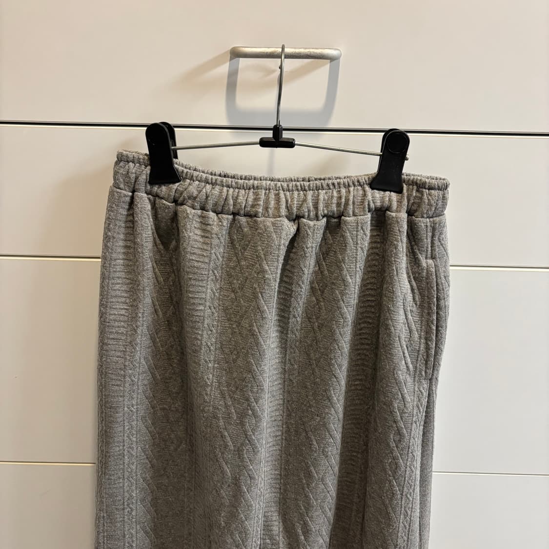 그레이 케이블 퀼팅 롱 스커트 M 상품이미지2