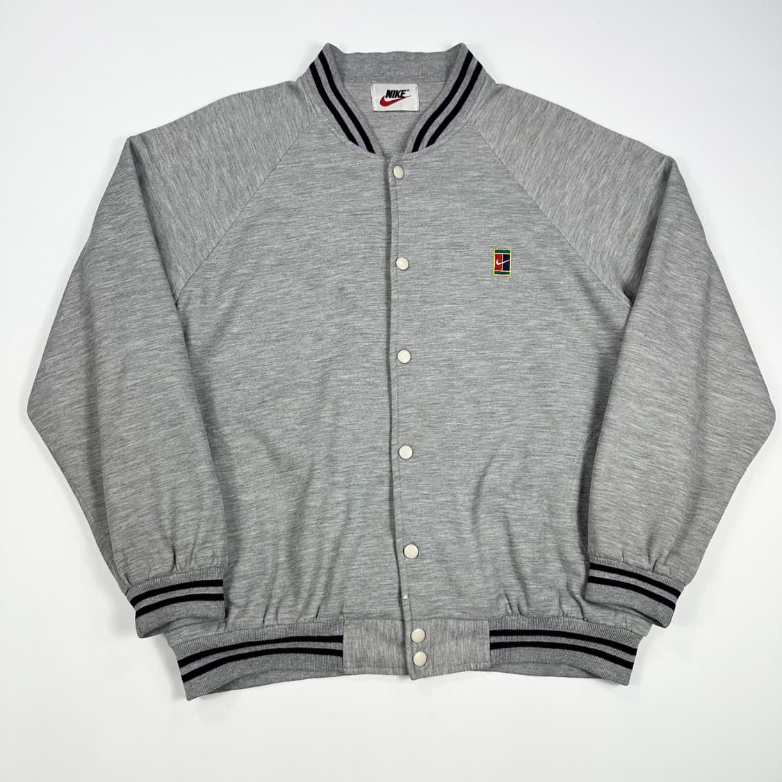 나이키 테니스 올드스쿨 그레이 바시티 자켓 (L) 상품이미지2