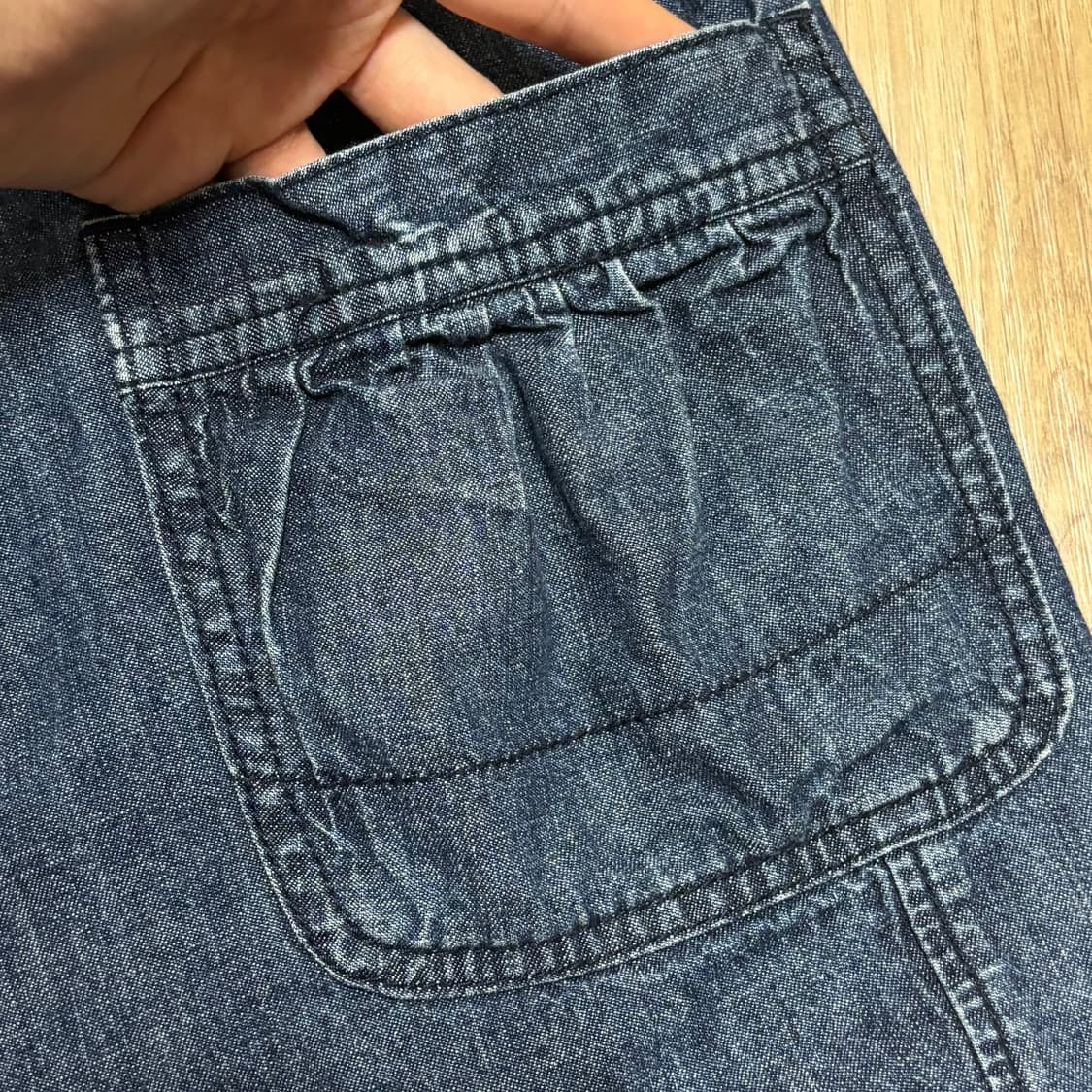 일본 빈티지 모리걸 스즈코 데님 미니 원피스 하구미 카모메산장 마루 카메 상품이미지8