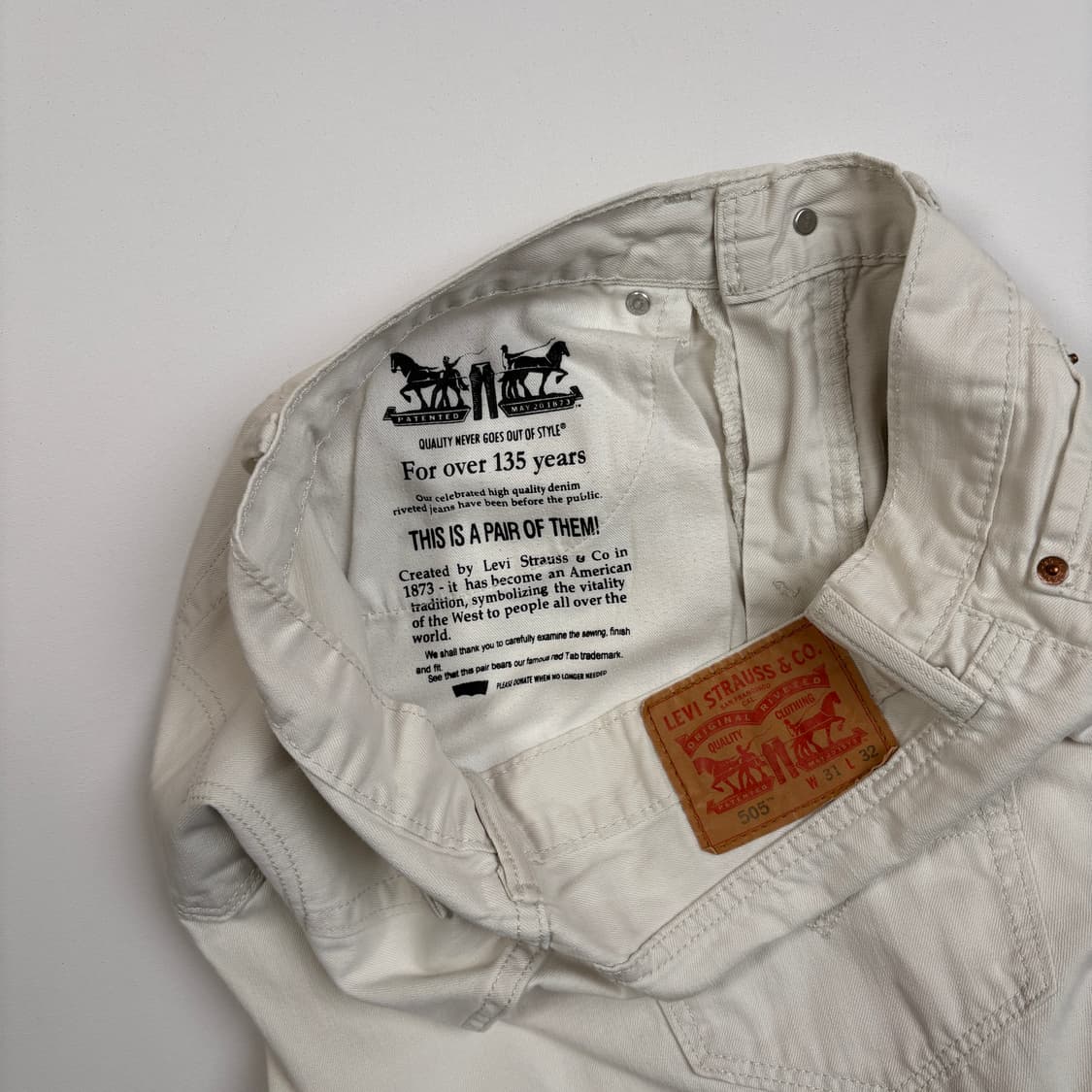 [31x32] 10s Levi’s 505 ivory pants 상품이미지5