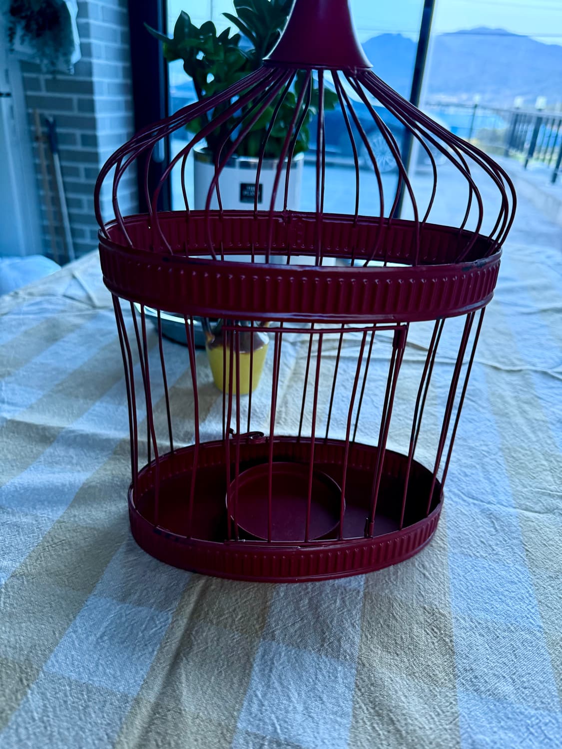 빈티지 레드 철제 새장 인테리어 소품 / 캔들 플라워 케이지 상품이미지1