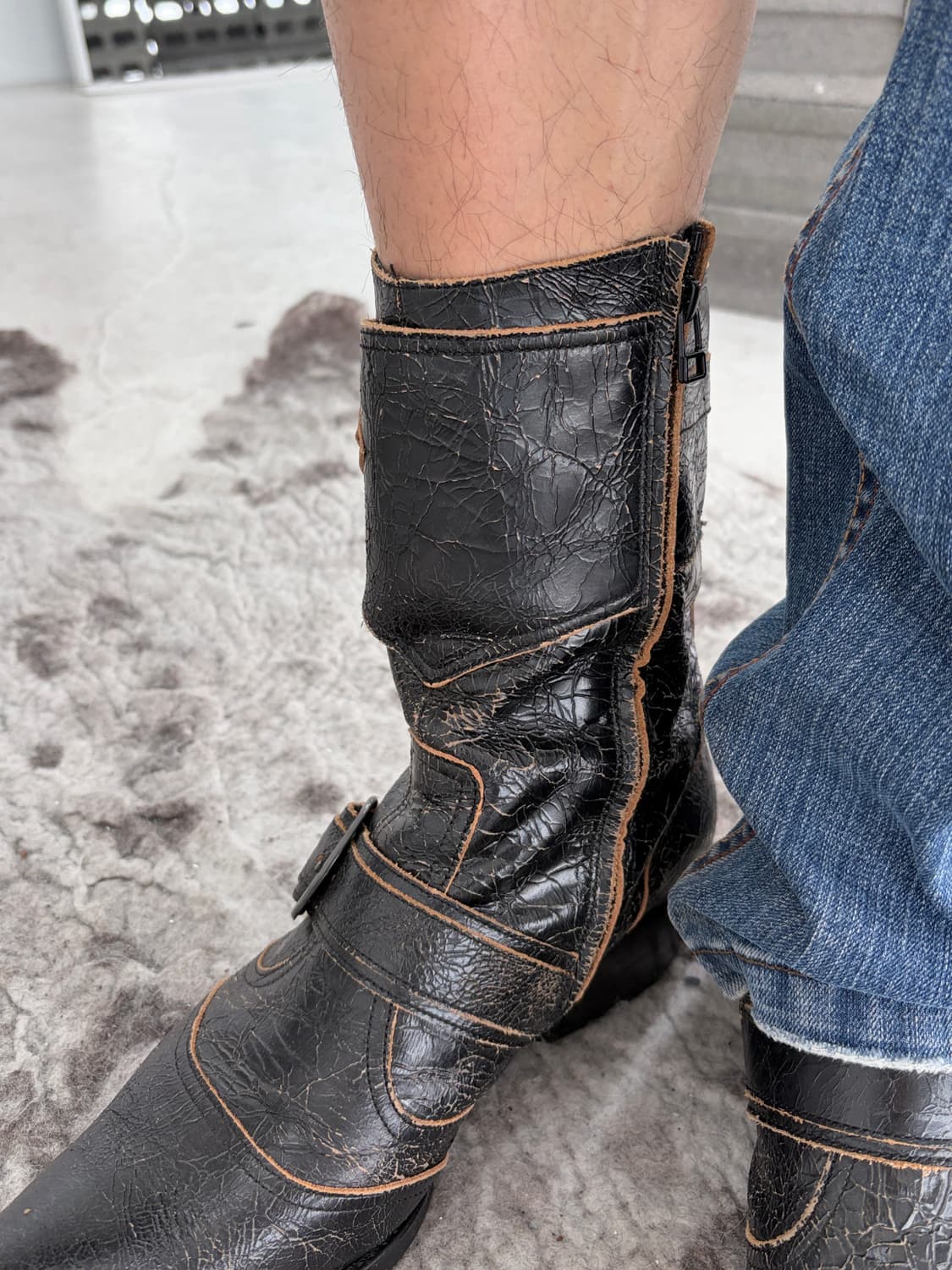 5351 PLH 크랙 레더 웨스턴 부츠 상품이미지4