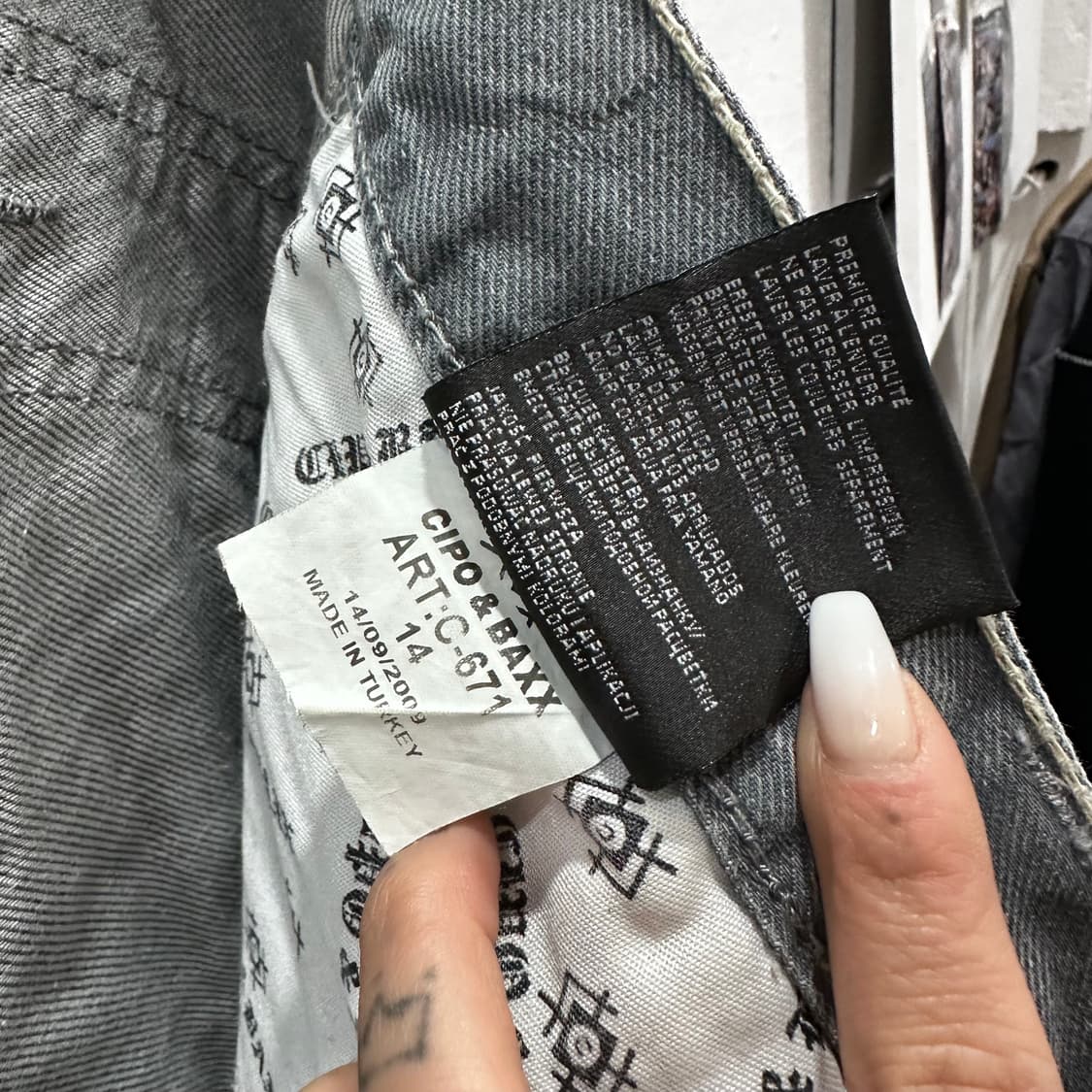 Cipo&Baxx y2k 그레이 워시드 데님 팬츠36 상품이미지3