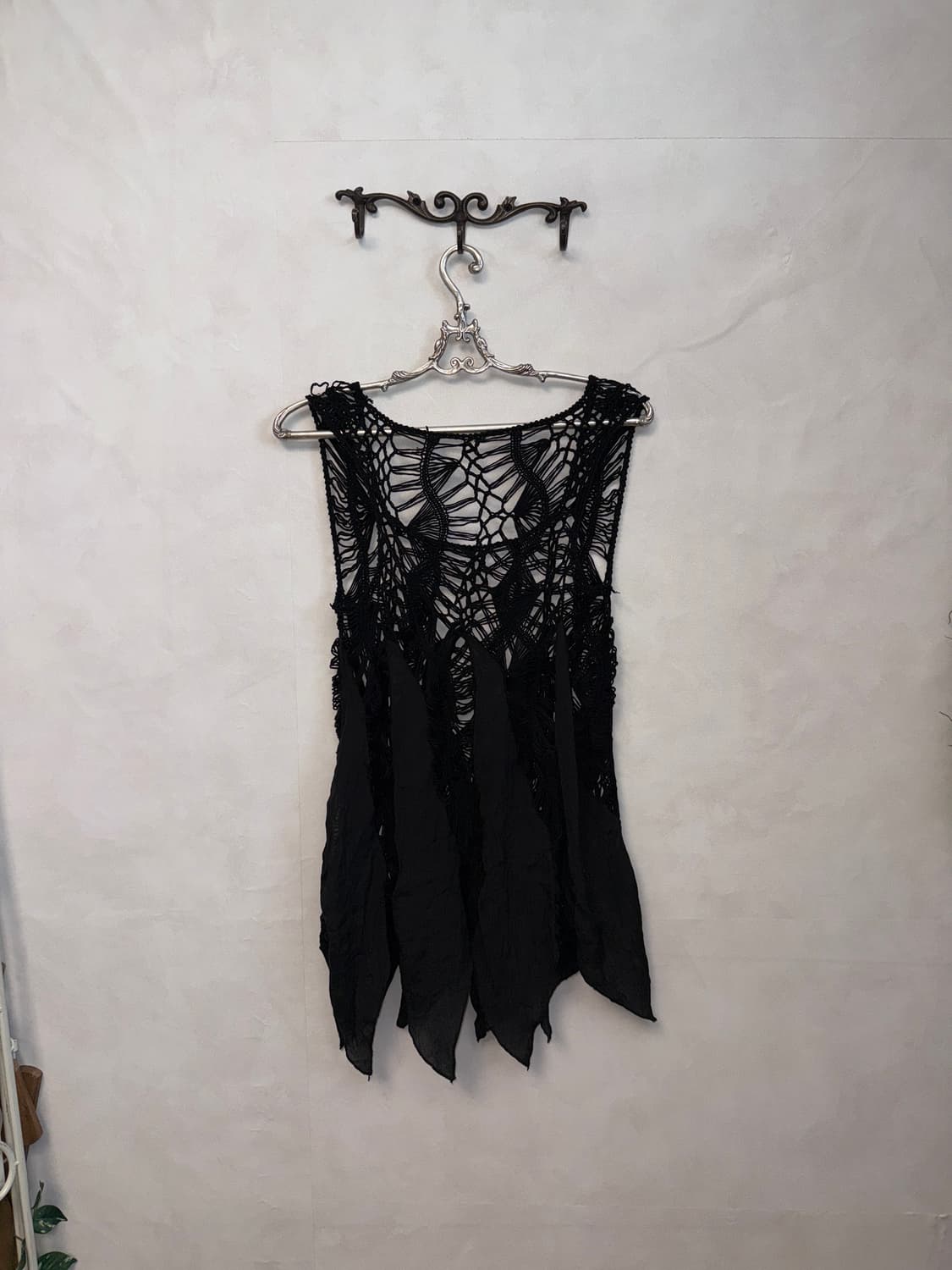 Black grunge fairy crochet sleeveless 상품이미지3