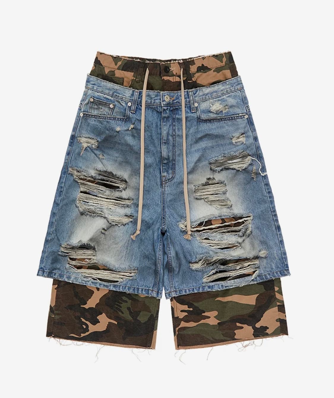 선데이오프클럽 Camo Layered Bermuda Jeans 상품이미지1