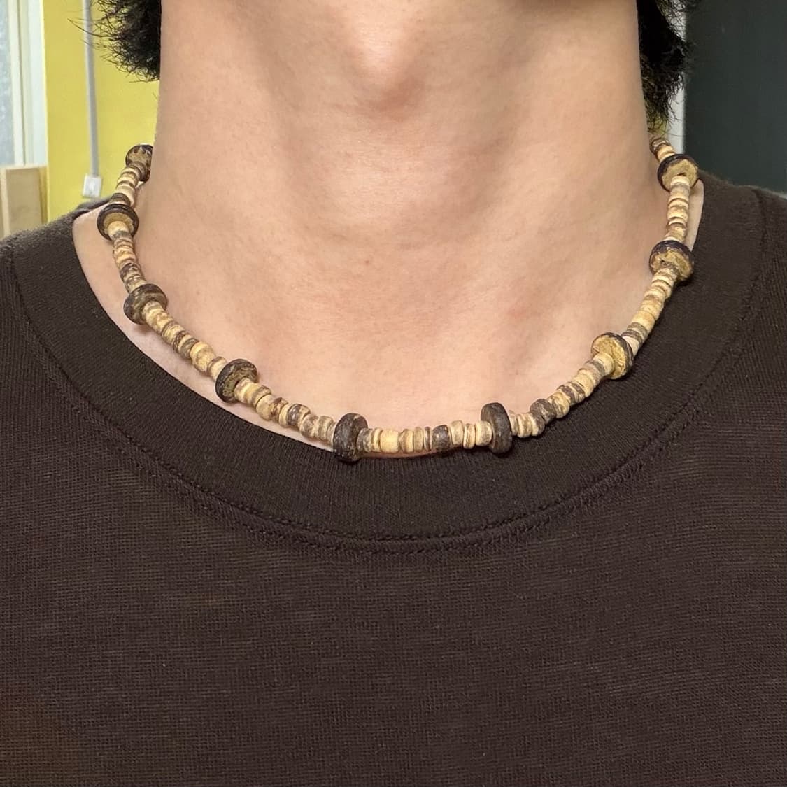빈티지 우드 비즈 목걸이 상품이미지2