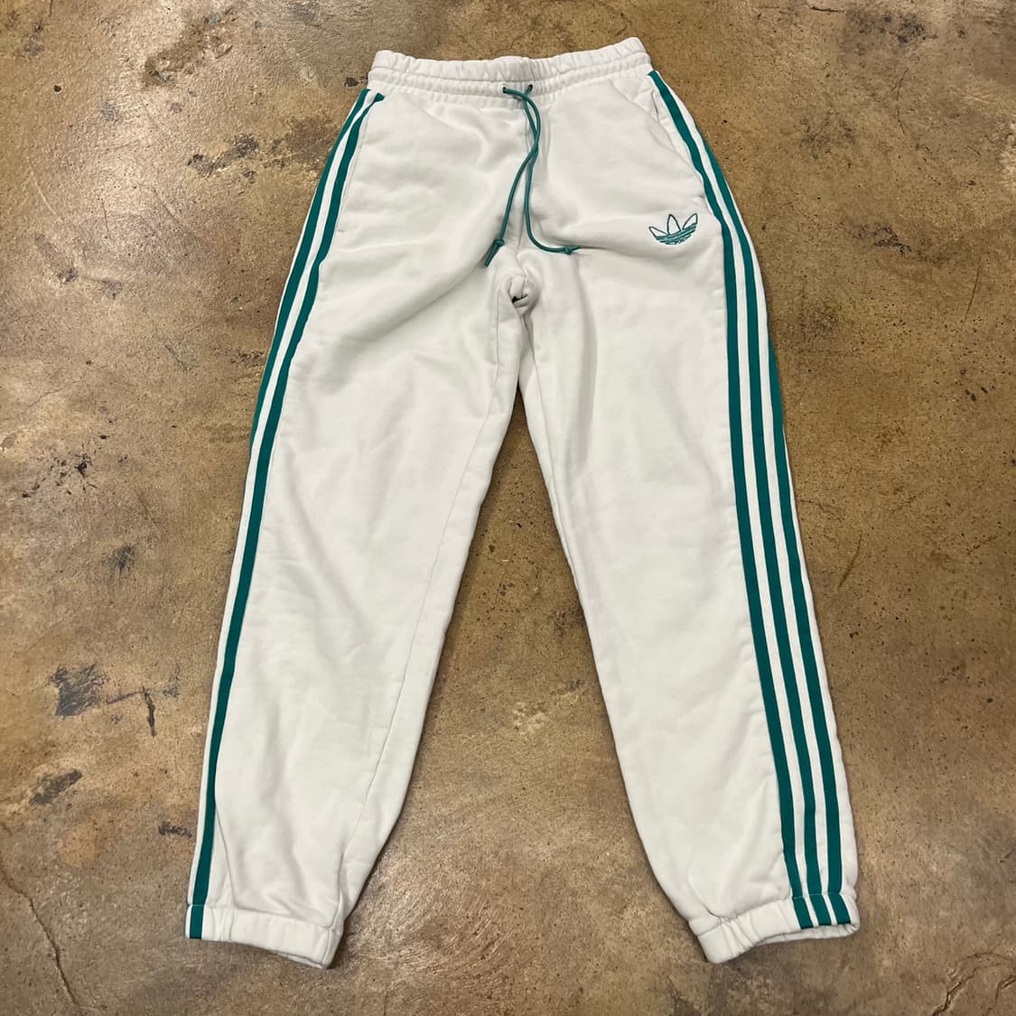 [정품/XS] 아디다스 흰색 트레이닝 바지 그린 삼선 b17 상품이미지2