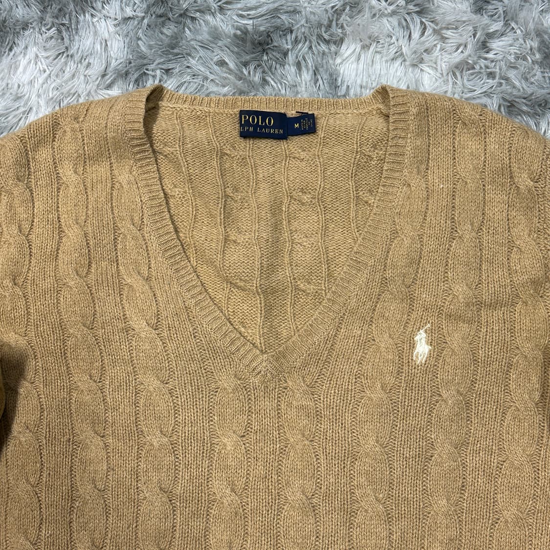 폴로랄프로렌 메리노울 베이지 니트 m 상품이미지2