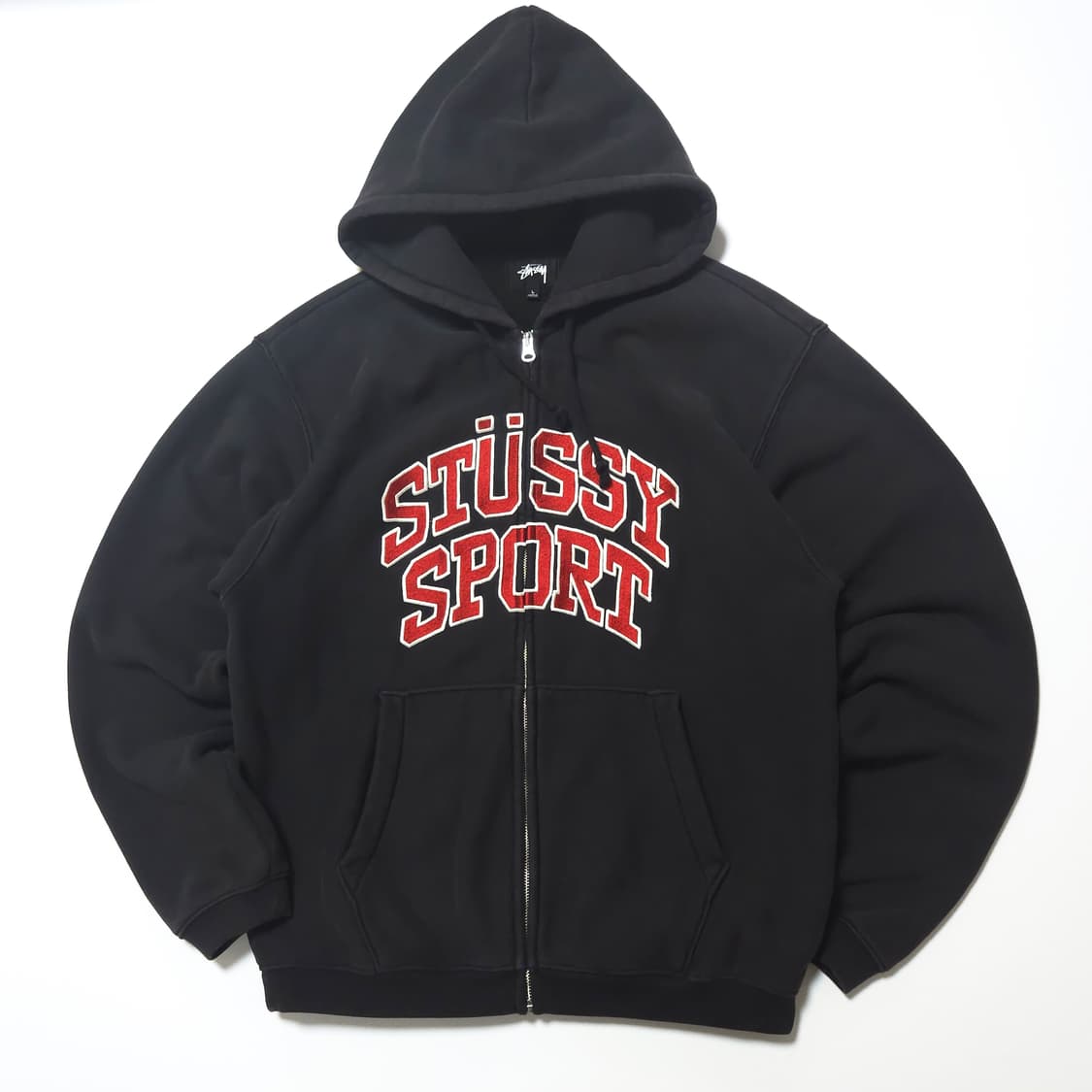 스투시 스포츠 풀집 후드 집업 워시드블랙 상품이미지1