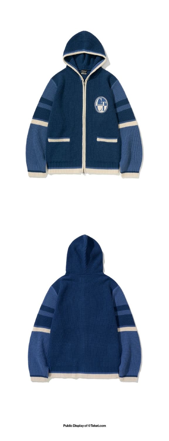[M] 테켓 CT Knit Zip-Up Hoodie Blue 상품이미지2