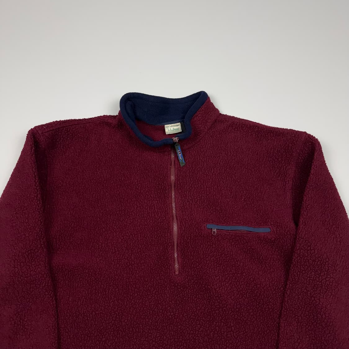 (110) 80s 엘엘빈 헤비 플리스 풀오버 버건디 상품이미지3