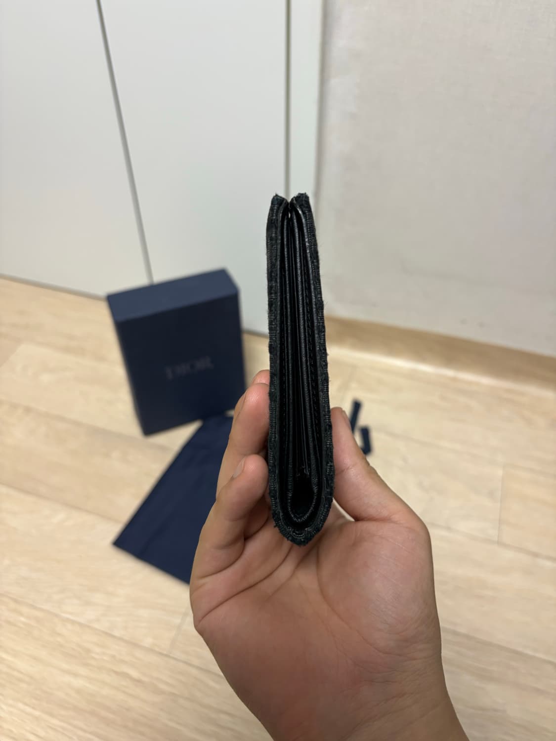 (26ss) 디올 오블리크 반지갑 블랙 상품이미지8