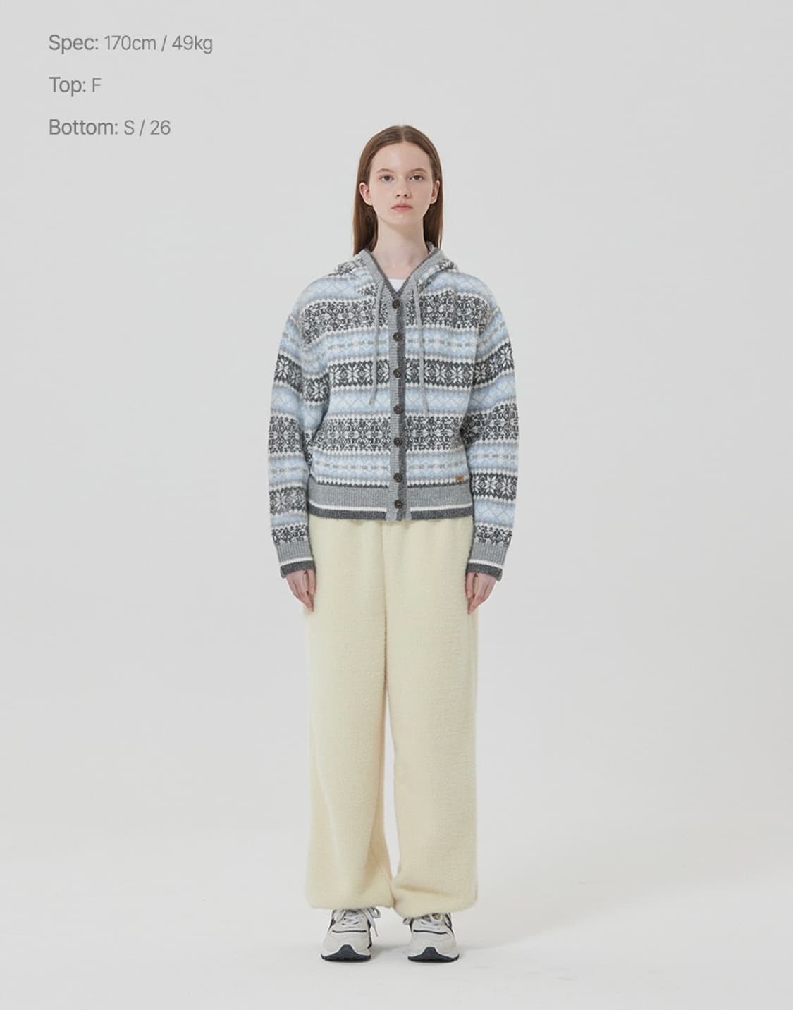 Lee 리 후드 노르딕 가디건 그레이 상품이미지1