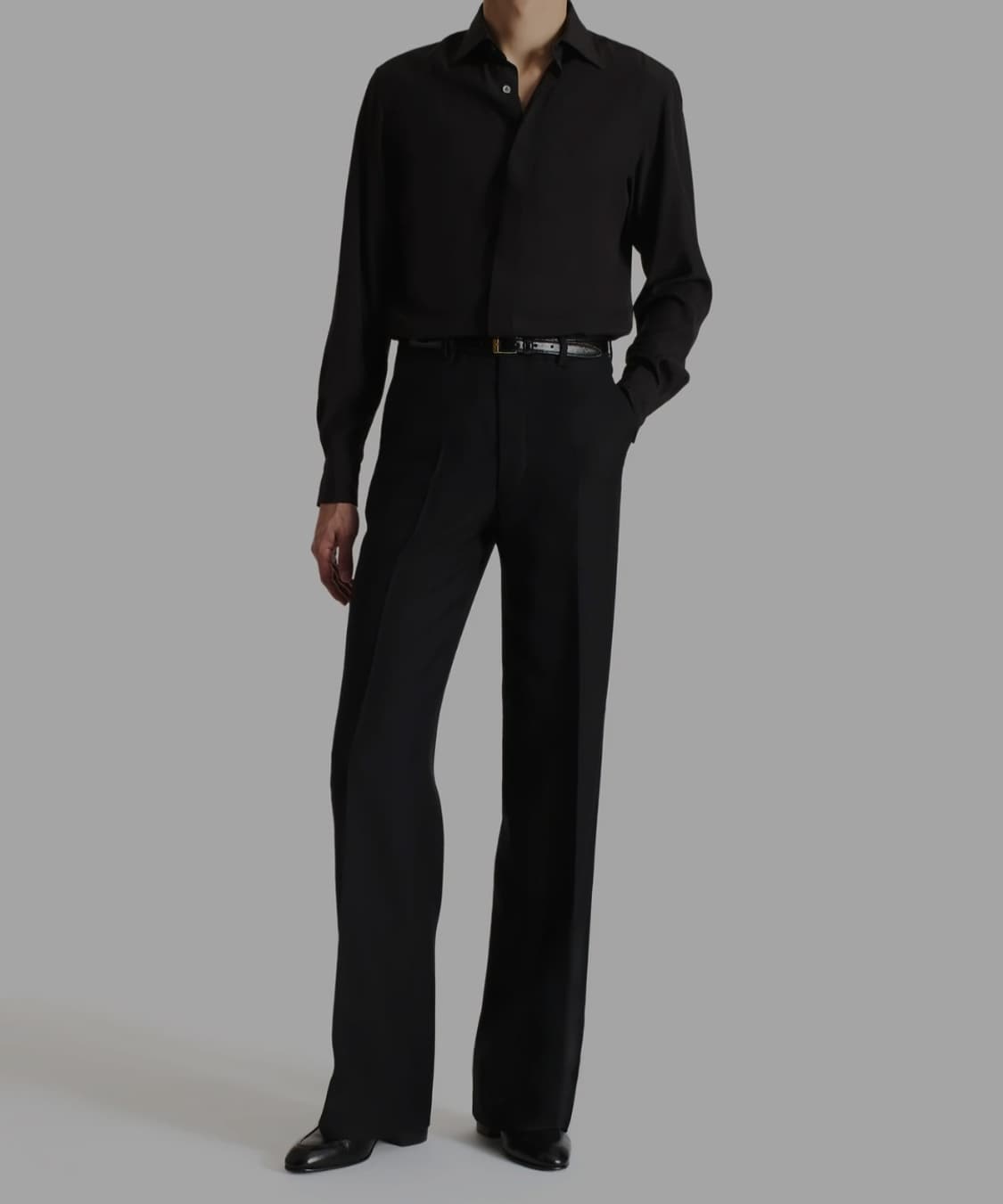 허스밴드파리 허즈밴드 파리 Husbands paris 블랙 와이드트라우져 상품이미지1