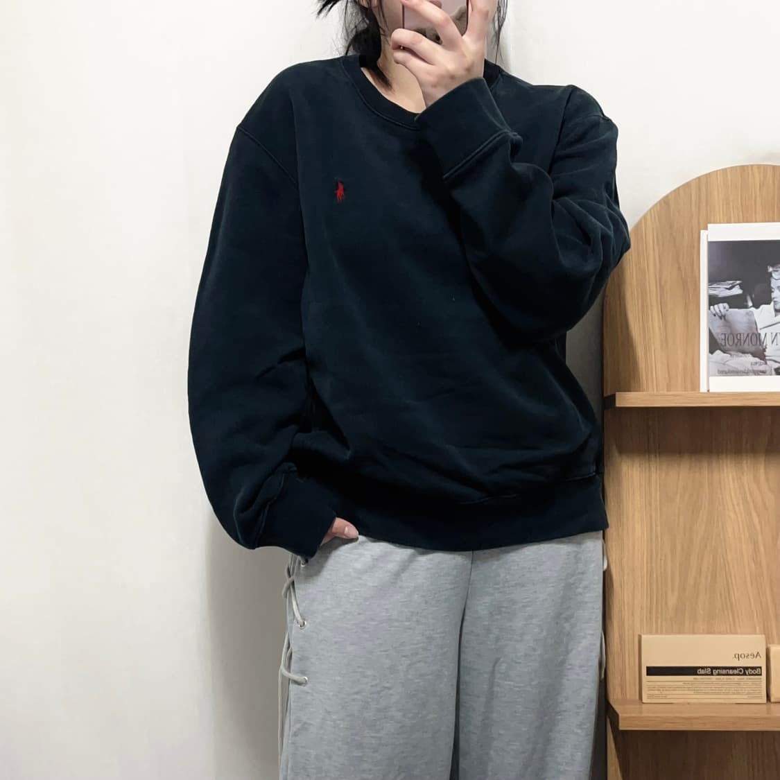 [정품] 폴로 네이비 / 레드포니 기모 맨투맨 [ L ] 상품이미지1